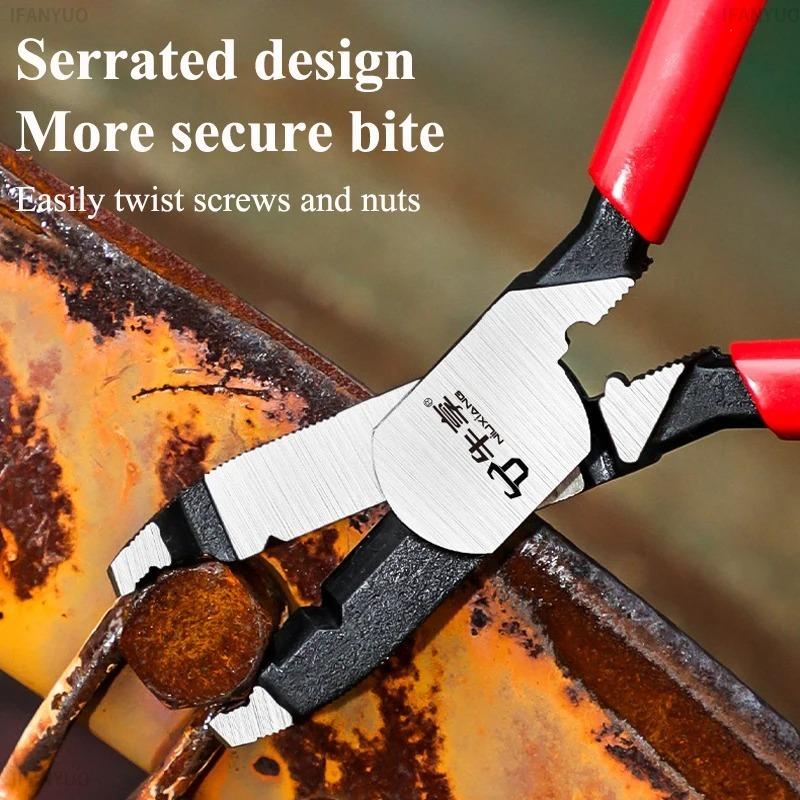 Professional Anti-Slip Disassembly Pliers Quick Cut Wire Stripper, Crimper & Rust Removal Tool for Automotive/Industrial Repair