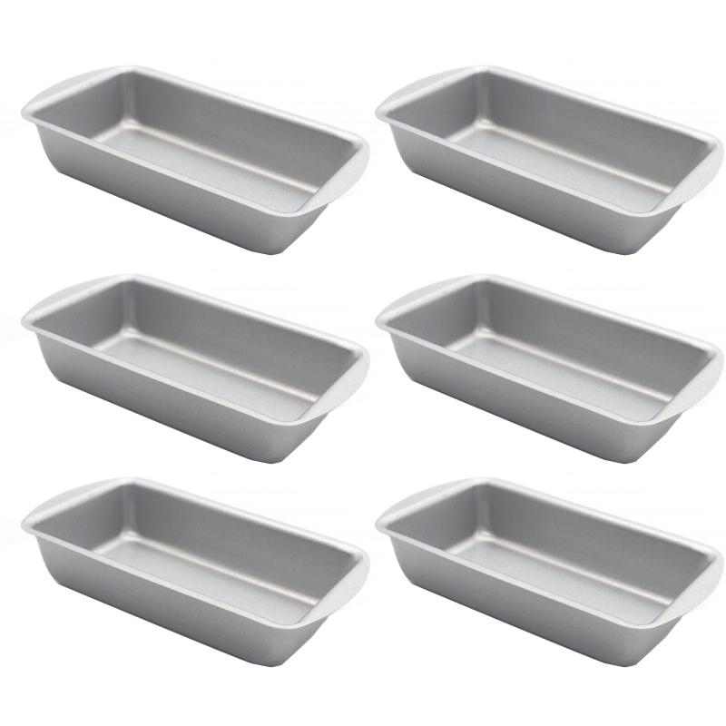 3/6Pcs Mini Toast Bread Mold Carbon Steel Loaf Baking Pan Nonstick Bread Cake Mold Rectangle Fruit Pie Baking Tray For Kitchen