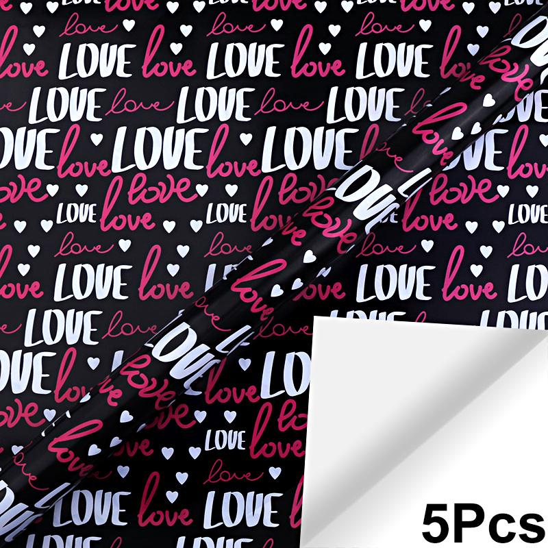 

5 шт. мелованной бумаги премиум-класса для рукоделия и обложки для книг, уникальный узор ко Дню святого Валентина, романтическая упаковка для подарков, праздничные украшения