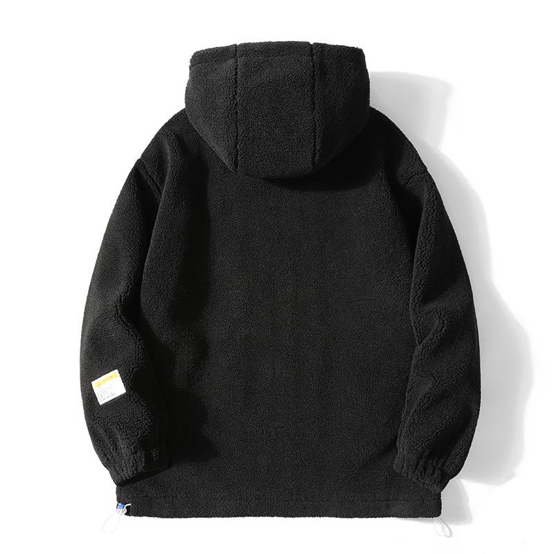 Men's Lambswool Coat with Velvet Lining, Cozy Cotton Jacket, Plus Size Autumn/Winter Casual Trendy Outerwear
