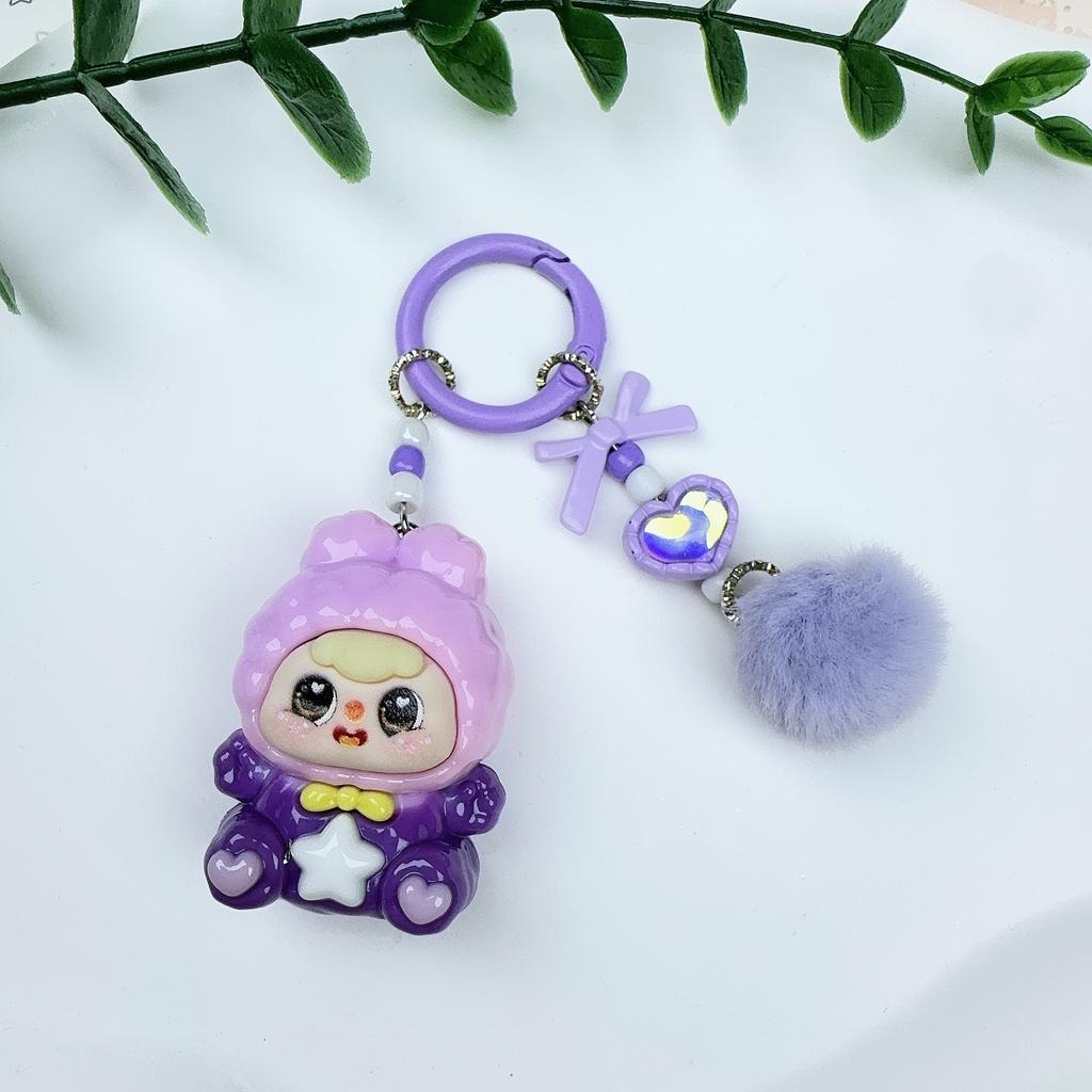 Bean Bag Cute Grain Sitting Doll Cartoon Schoolbag Pendant DIY Jewelry Resin Accessories Car Ornament Bag Keychain