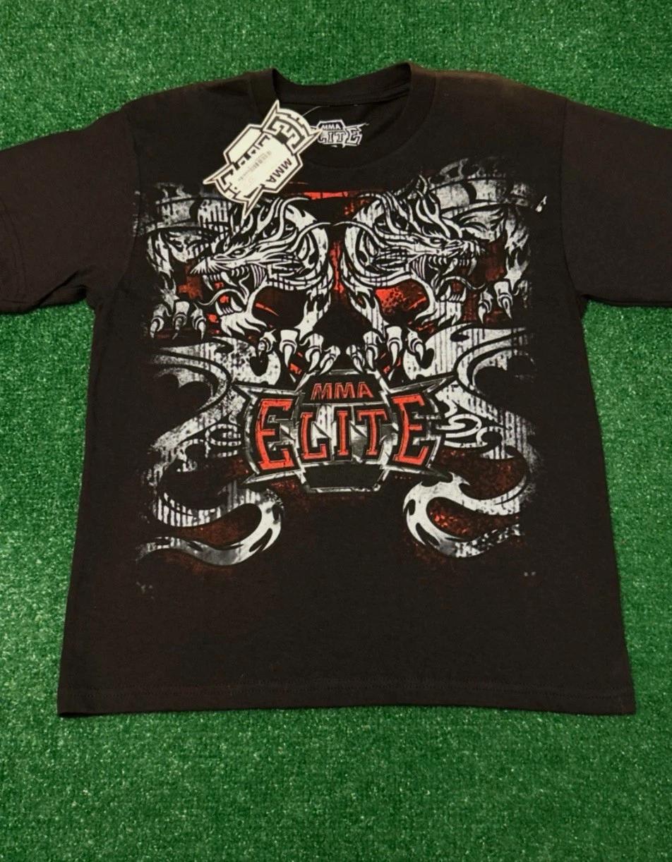 

Vintage Y2K MMA Elite Dragon Tribal Flames VTG Shirt XSmall New Punk Grunge UFC S