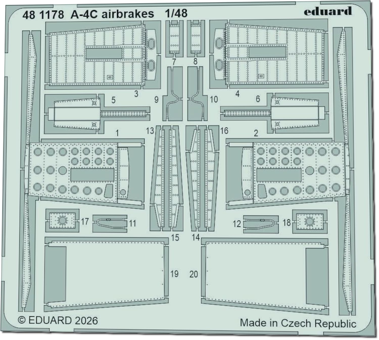 

Eduard 1/48 A-4C Skyhawk Air Brake Etching Parts (for Hobby Boss) Plastic Model Kit Parts EDU481178 (Airplane)