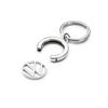 VW 000087010BT Key Fob Deposit Chip Shopping Trolley Token Key Ring Pendant with Logo Silver, Silver