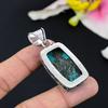 Tibetan Turquoise Gemstone 925 Sterling Silver Jewelry Pendant 1.50" KG-118