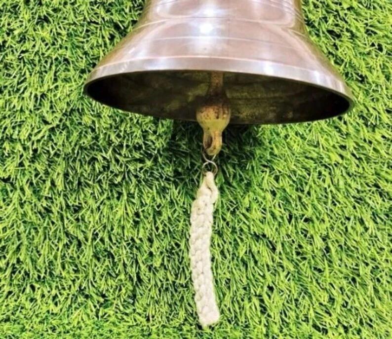 Handmade Solid Brass 8" Door Bell Copper Finish Home Kitchen Outdoor Indoor Door