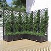 Vidaxl Garden Planter With Trellis, Black, 120X120X121.5 Cm, Pp