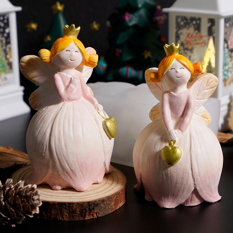 Plaster Figurine Mold Silicone Fairy Mold Forest Angel Mold Princess For Home Decor Gift Plaster Casting