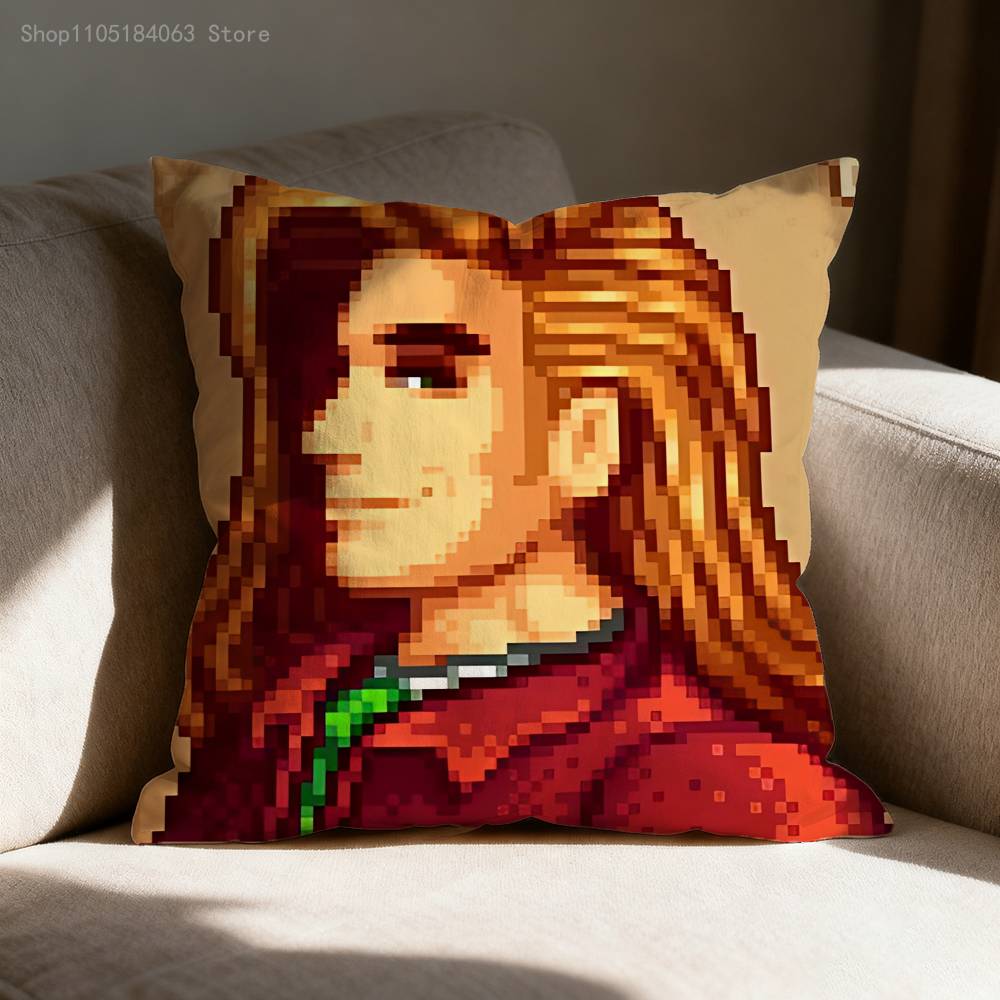 Alex Haley S-Stardew V-Valley Throw Pillow Case For 45X45Cm 55X55Cm 30X30Cm Square Car Pillowcase Home Bedchamber Decor Gift