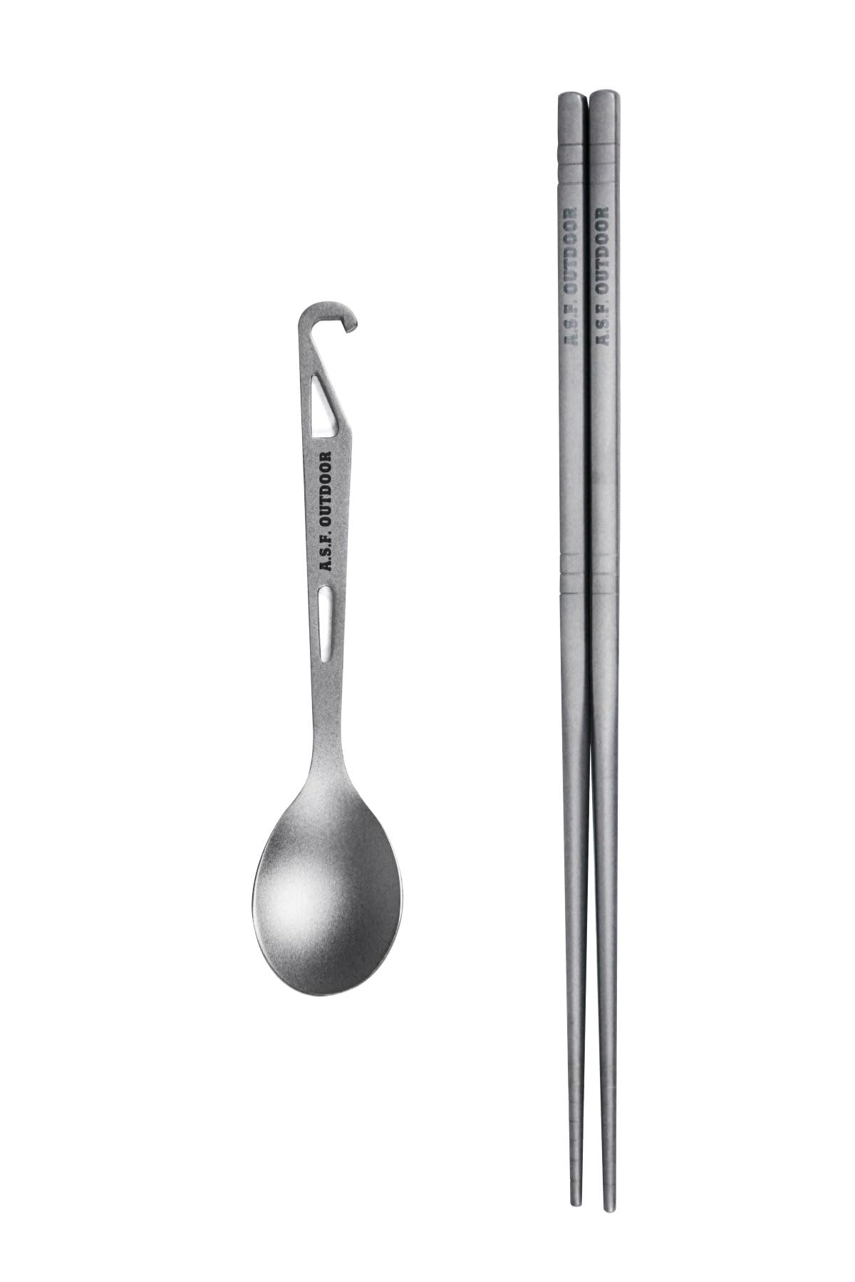 

OUTDOOR Titanium cutlery set with A.S.F. (chopsticks/spoon hook)