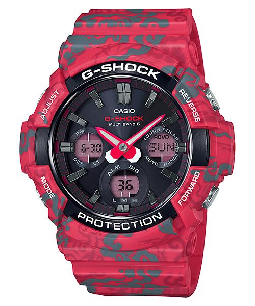 

Casio Men s Stainless Steel 200M Water Resistant Analog Shock Resistant Quartz Watch GAW-100CG-4A червоний