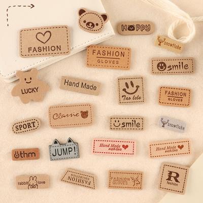 Printed Trademark Clothing Accessories DIY Patch Stickers Shoes and Hats Luggage Accessories English Letters Leather Label Cloth Stickers