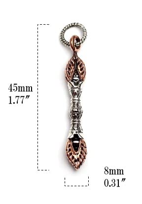 Carmelo Tibetan Vajra Dorje Vajra Pendant, Silver, for Men and Women
