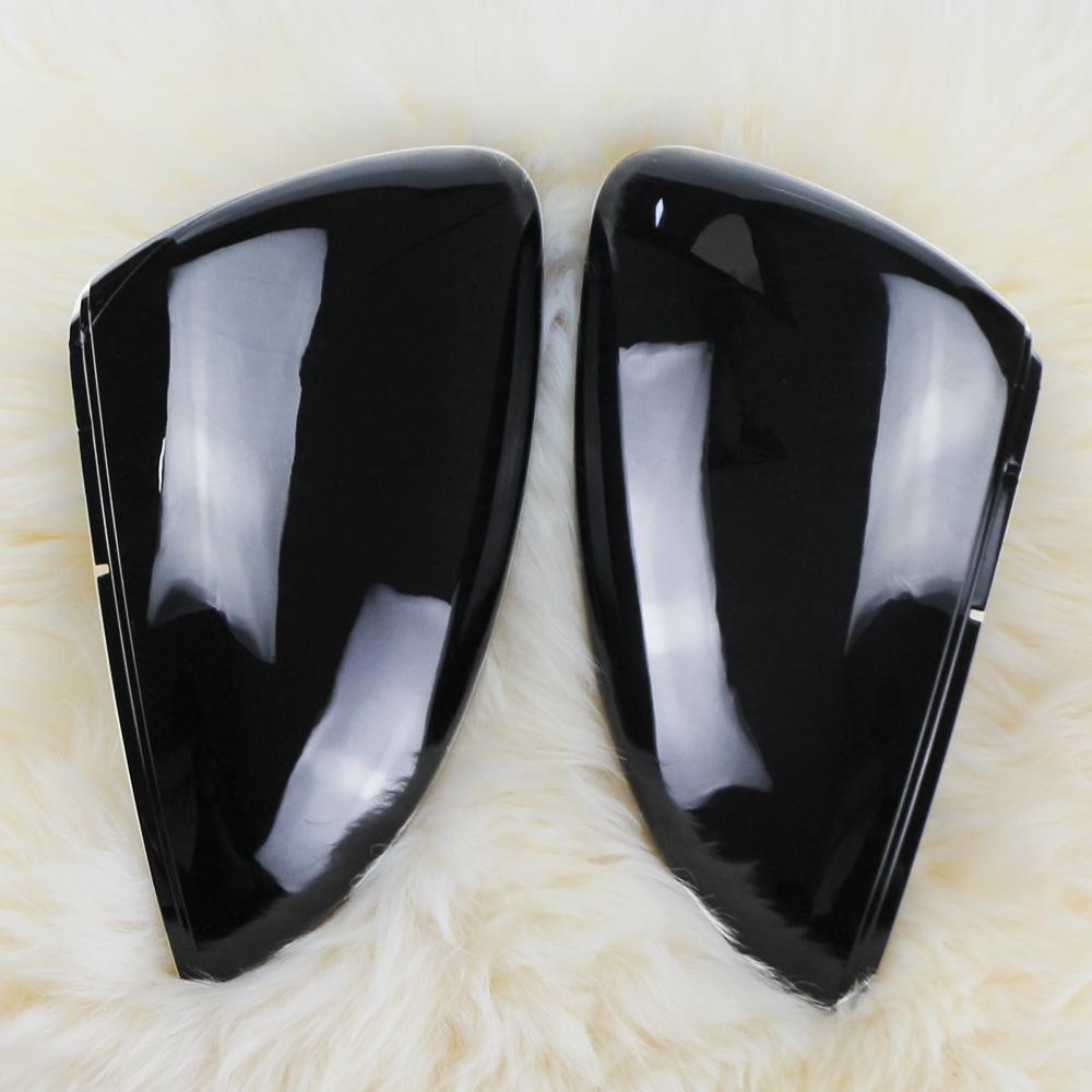 2pcs Rearview Mirror Cover Wing Side Mirror Caps Glossy Blackc/ Carbon Fiber Pattern for VW GOLF 7 MK7 MK7.5 GTI R GTE GTD 2013 - 2020 Car Accessories