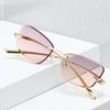 Rimless Cat Eye Sunglasses Women Fashion Trendy Eyewear