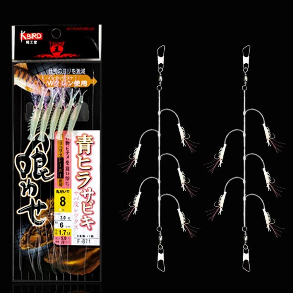 Colorful Sabiki String Golden Hooks Rubber Gang Tackles Baits Fishing Tinsel Carp  Saltwater