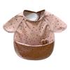 Baby Kids Waterproof Bibs Cute Rabbit Ears Decor Anti-dirty Apron Cover Smock for Saliva Eating Feeding Baking Art Painting