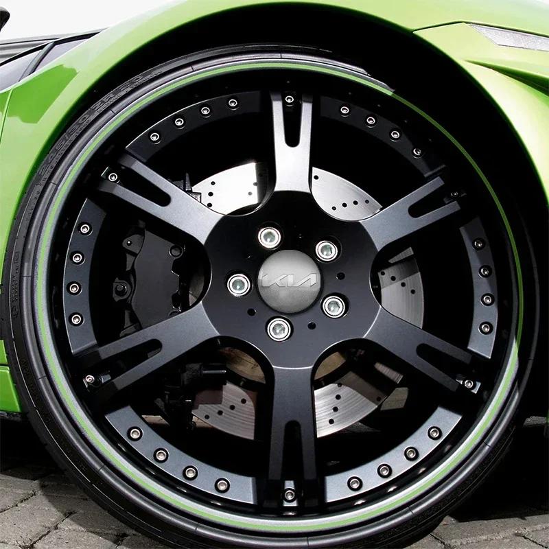 2026 Hot Car Sticker 4Pcs 56mm Car Wheel Center Hub Cap Badge sticker Auto styling For KIA EV6 Sorento Niro Stinger Ceed Carniva