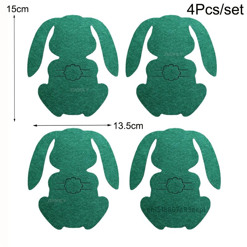 Easter Bunny Knife and Fork Holder 4Pcs/set Easter Eggs Rabbit Cutlery Bags Tableware Organizer Table Decorations Party Supplies