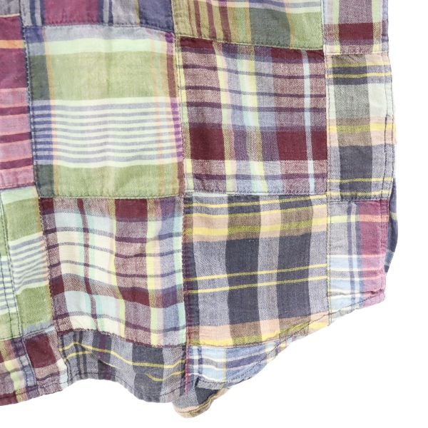 EDDIE BAUER 90s Black Tag Short Sleeve Shirt M Purple X Blue X Green Men's Used