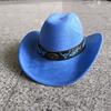 Suede Cowboy Hat Men And Women Curled Brim Western Cowboy Hat Solid Color Classic Hat  Cowboy Hat  Chapeau Homme