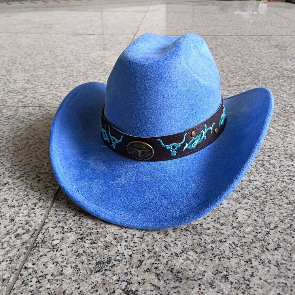 Suede Cowboy Hat Men And Women Curled Brim Western Cowboy Hat Solid Color Classic Hat Cowboy Hat Chapeau Homme