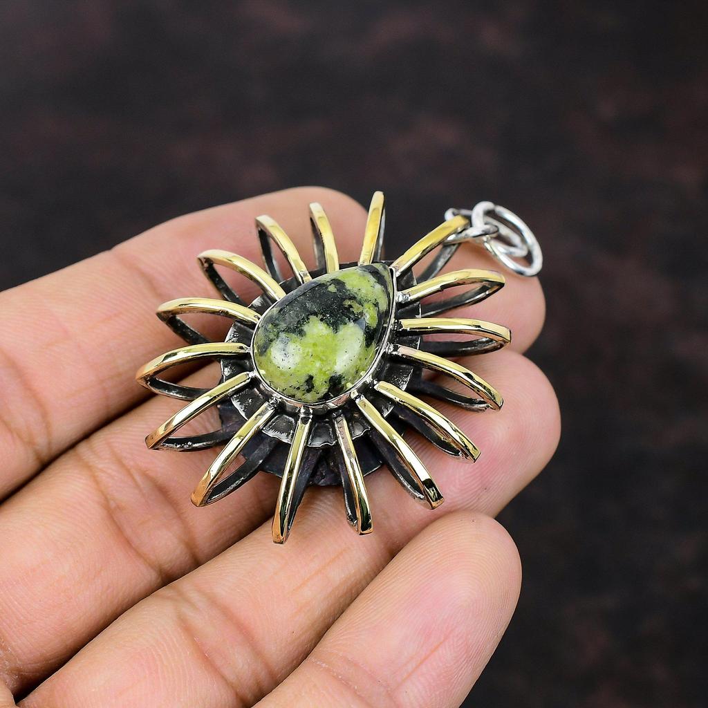 Gogunjula Pendant Elegante gioiello con pietre preziose Ciondolo in argento sterling 925 Gioielli fatti a mano Ciondolo placcato in oro 18K Ciondolo a gabbia Regalo per la mamma