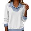 Women's Shirt, Loose Long Sleeved Casual Top, Lapel Shirt