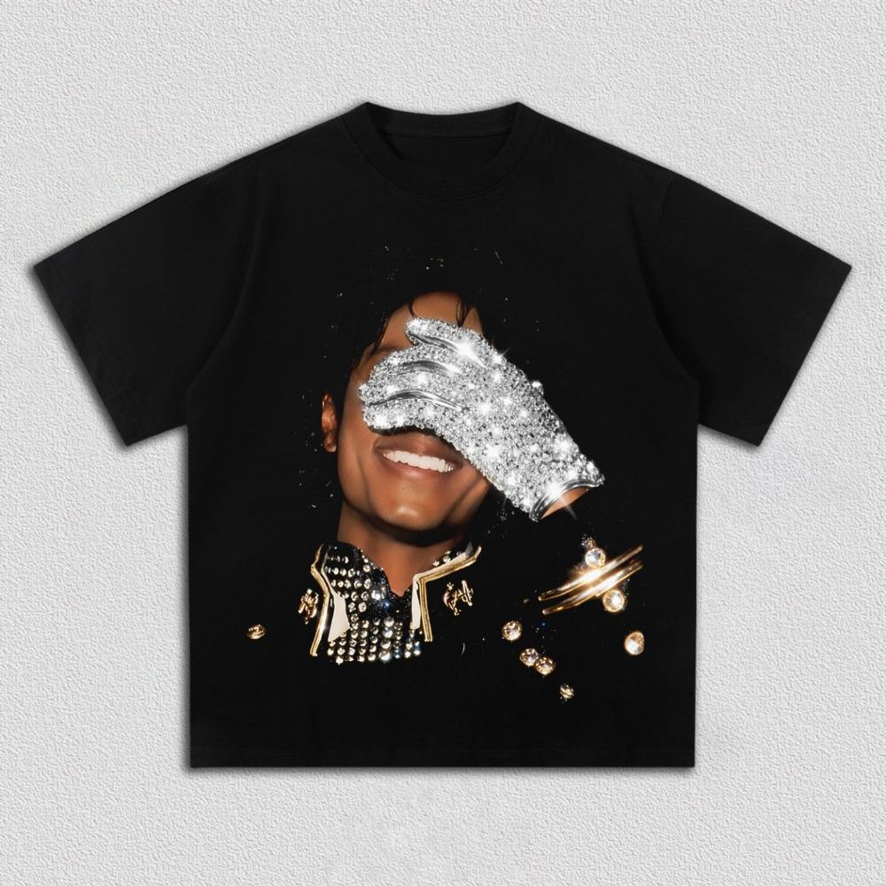 

Summer Men s MJ Michael Jackson Printed 100%Cotton Neutral O-Neck Short Sleeve Men s and Women s Fashion Hip Hop T-shirt Fan Gift S