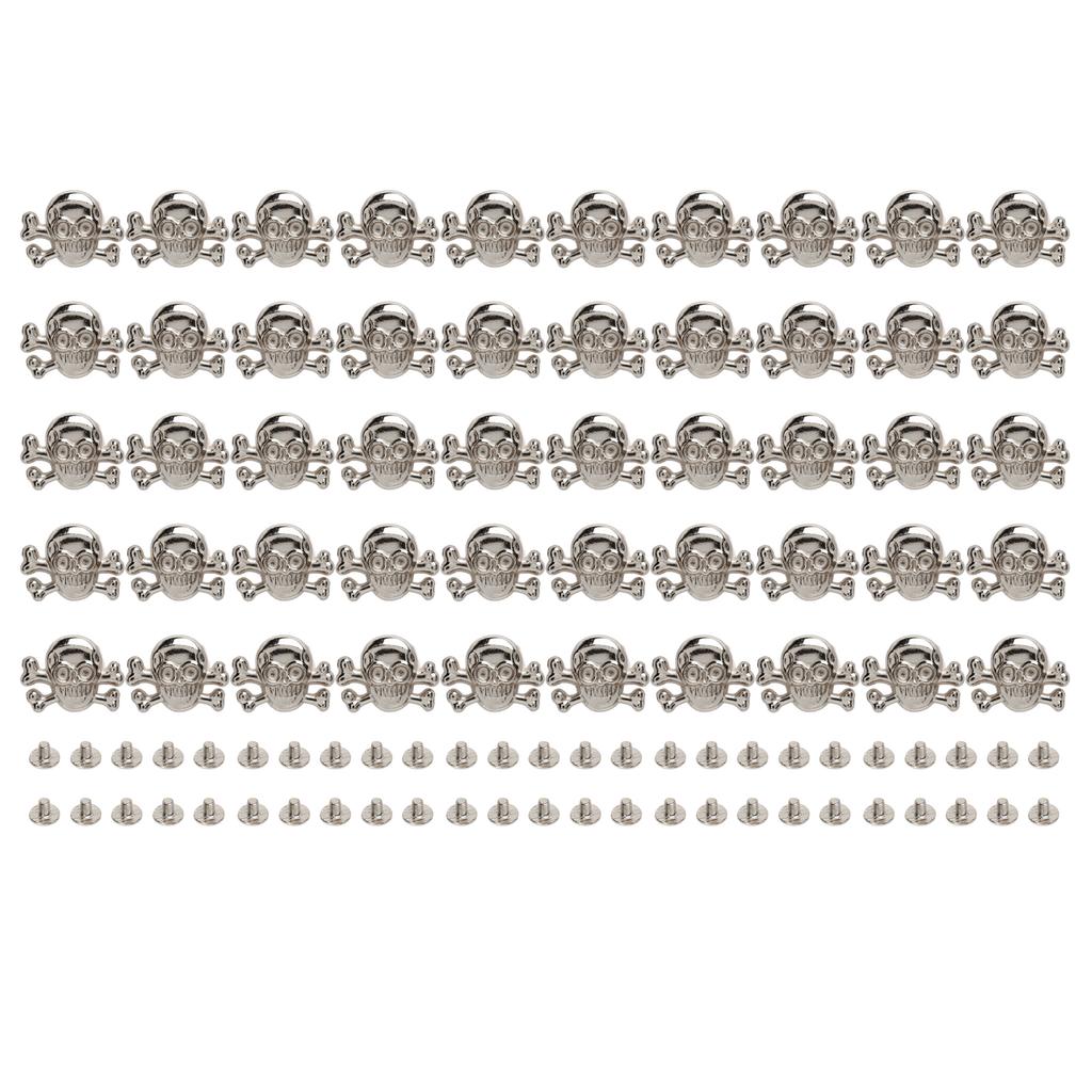 50 Sets Skull Rivets Gothic Style Beautiful Fashionable DIY Rivet Accessories for Making Shoes Belts Silver
