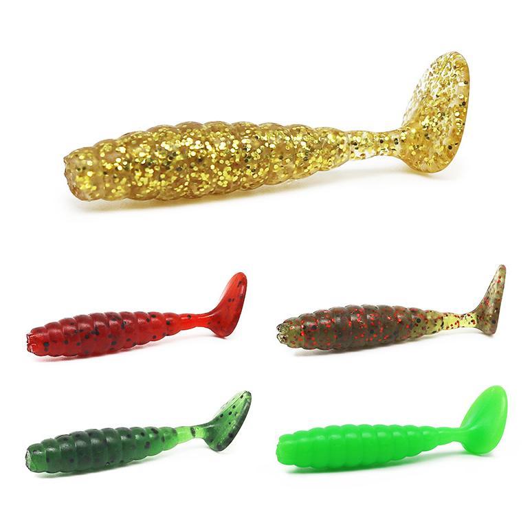 Outdoor Fishing Fluctuation T-tail Soft Bait (4cm/1.4g) 20 Pieces of Lures
