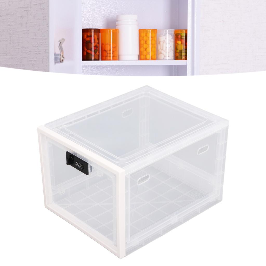 Lock Box Clr Food Storage Container Medicine Case with 3 Digit Combination Lock for Home