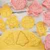 8 Pcs DIY Christmas Cartoon Biscuit Mould 3D ABS Plastic Baking Tool