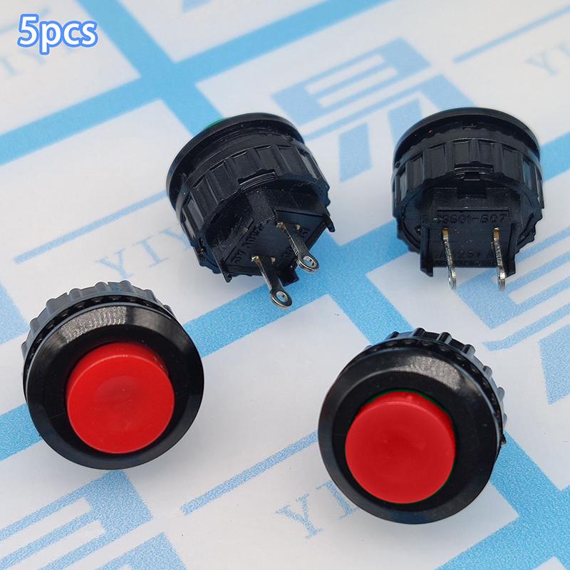 5 Peças Interruptor de Botão de Pressão Momentâneo 14mm Momentâneo 3A/250Vac Interruptores Redondos Interruptor de 2 Pinos Ds-500 Botões Elétricos