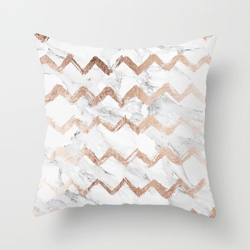 Popular Pink Marble Geometric Series Pillowcases, Home Fabric Sofa Cushion Covers