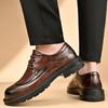 Fashion New Men's Oxford Shoes Lace-Up Leather Dress Shoes Men Comfortable Work Walking Shoes Men Casual Business Footwear Wedding Shoes