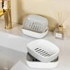 1pc Soap Dish, Double-Layer Drainage, Automatic Drain, Easy To Clean, Suitable for Home Bathroom and Kitchen