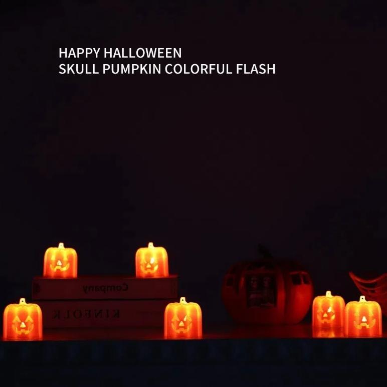 Button Batteries Halloween Jack-O-Lantern Luminous LED Night Light Pumpkin Lantern  Men