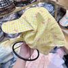 Plaid Scarf Peaked Cap Bow Strappy Bandana Cap Fashion Triangle Headscarf Hat  Outdoor