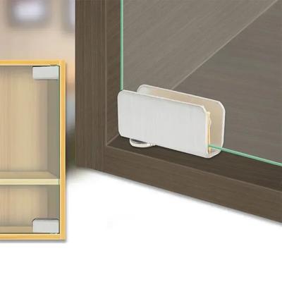 Glass Door Hinges Stainless Steel Pivot Hinge Clip for Cabinet Doors 1 Pair No Drilling Required Fits Glass Thickness 5 8 Mm