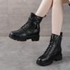 Vnitřní zvýšení Martin boots dámské jarní nové krátké boty s tlustou podrážkou krátké kožené boty s tlustým podpatkem britský styl boty dámské