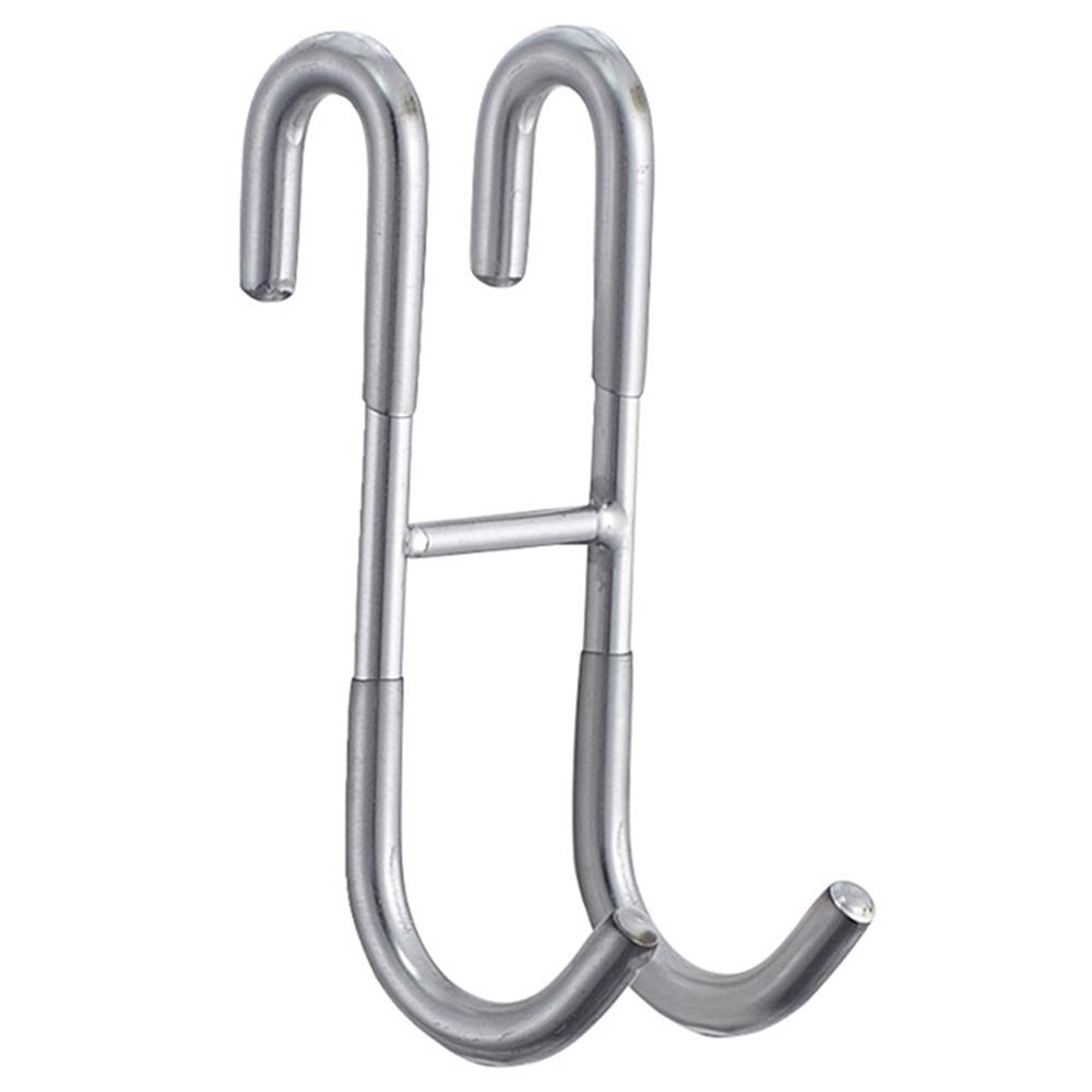

Drill Free S Shape Dual Hook Space Saving Stainless Steel Hanger for Bathroom Kitchen B