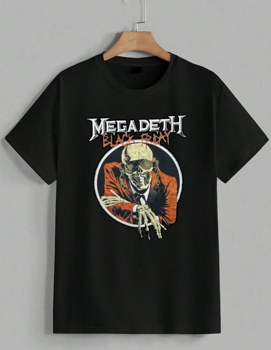Megadeth Black Friday T-Shirt Vic Rattlehead Heavy Metal Band Graphic Tee Unisex L
