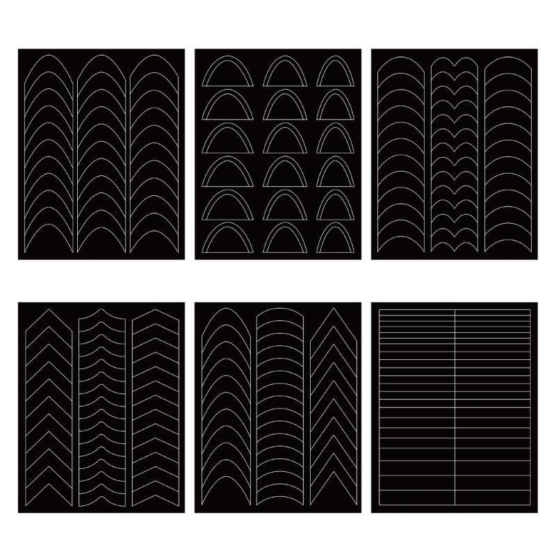 6 Designs French Manicure Strips Nail Art Stickers,Self-Adhesive Nail Tips Guides for DIY Nail Decoration Stencil Tools