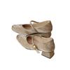 Sheepskin version silver inner height increasing shoes square head new single shoes women's beautiful ballet shoes thick high heel Mary Jane shoes wo