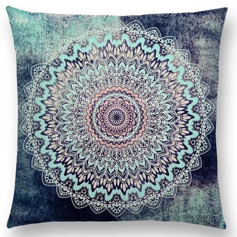 Neuer verträumter Regenbogen Boho Wüstenblume Wunderschöne Goldene Mandalas Savanne Fantasie Gelassenheit Drucke Kissenbezug Sofakissenbezug