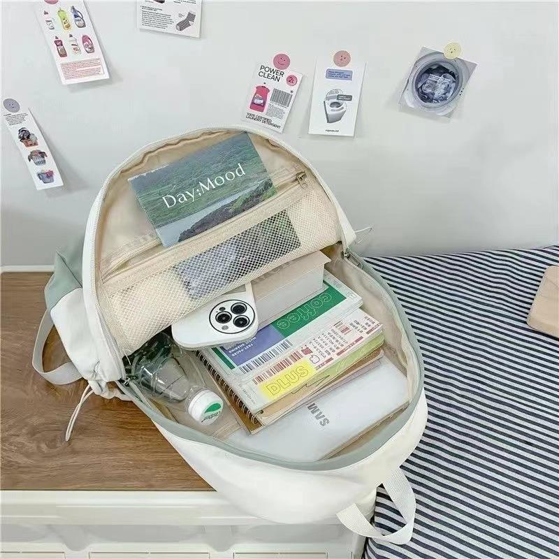Schoolbag School Bag Female High School Student Large Capacity Travel Backpack Versatile Junior High School College Student Ins Backpack Casual