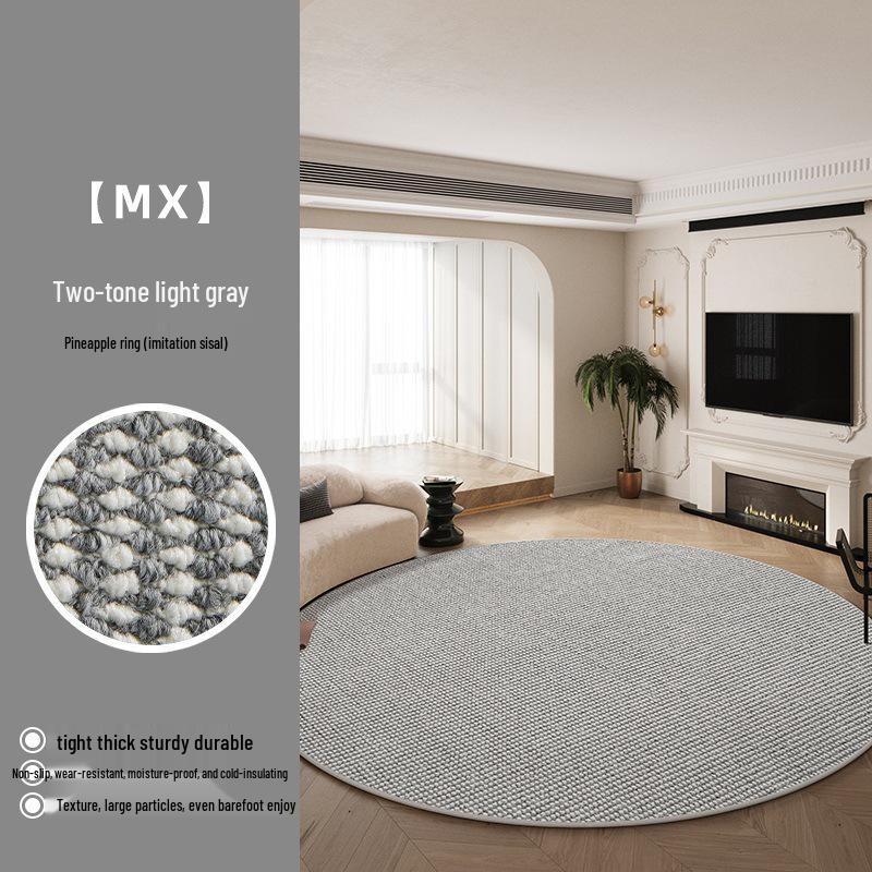 Thickened Pure Color Round Sisal Rug for Living Room, Bedroom, Sofa, Coffee Table, Study, Chair Mat