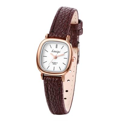 Analog Watch with Leather Antique Thin Fashion Perfect Gift for Day Women's Strap, Waterproof, Simple, Design, Strap, Casual, Business, Watch,