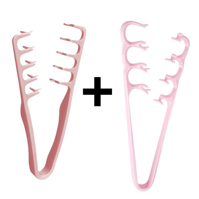 2Pcs Different Volumizing Wide Tooth Hair Styling Comb Curling Tools Fluffy Texture Korea Style Seam Covering Bangs Hair Combs